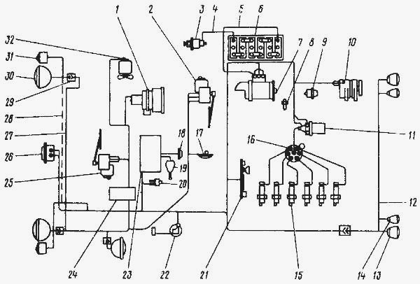 Схема электрооборудования ГАЗ-53 А. Каталог 1989г.